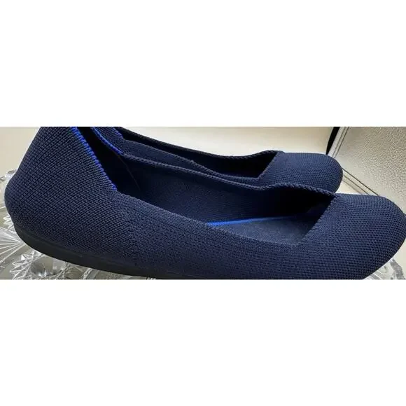 Rothy’s Navy Flats | Size 7 | Washable| Eco Hip |Cool Girl Comfort | Travel Shoe - Picture 2 of 7